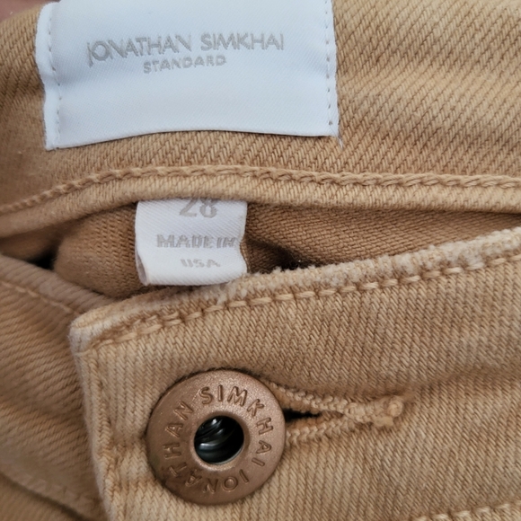 Jonathan Simkhai Women's Tan Frayed Hem Jeans - Picture 3 of 9